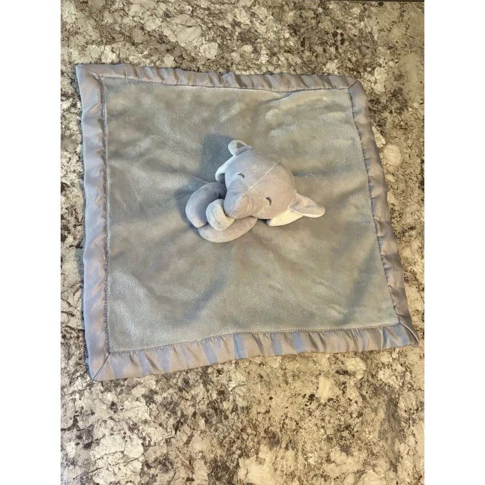 2016 Carter's Elephant Lovey Plush Animal Gray Grey‎ Satin Security Blanket